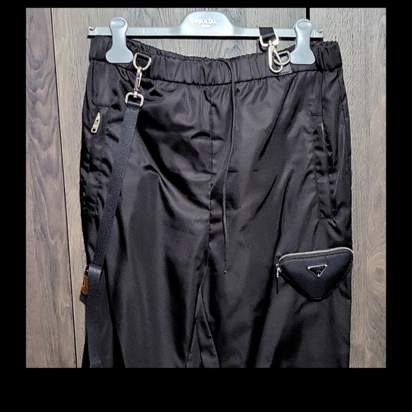 Ladies Trousers Prada Black Nylon Gabardine Trousers Women's Prada